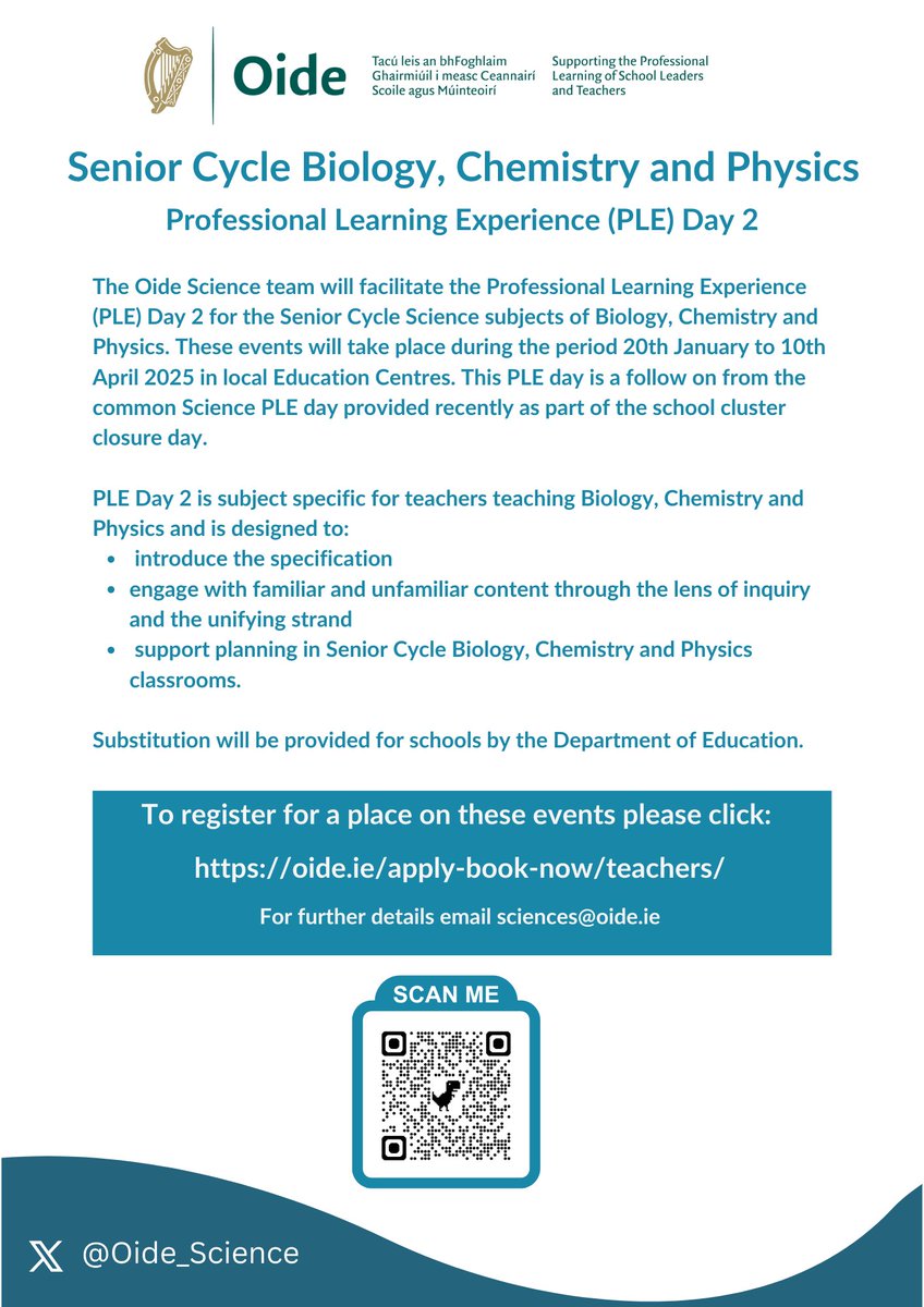 Oide Science Subjects Post-primary tweet media