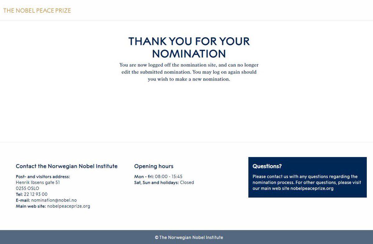 Jag har idag nominerat Dr. Feride Rushiti och KRCT - Kosova Rehabilitation Centre for Torture Victims till Nobels fredspris för deras viktiga arbete med att lyfta fram kvinnor som drabbats av sexuellt samt psykiskt våld i krig.