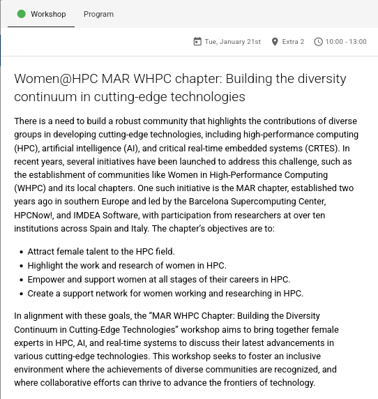 DoItNow_Tech's tweet photo. "From user to user support: how to enhance the #HPC experience" by our HPC expert Erica Bianco, PhD, @kerica_b, during the workshop Women@HPC MAR WHPC chapter at #HiPEAC25. Don't miss it!

📌@HiPEAC Barcelona🗓️21 January at 12h10
➡️https://t.co/lSRRS5Gbvc

@mar_whpc @women_in_hpc https://t.co/7GJAcCCTE0