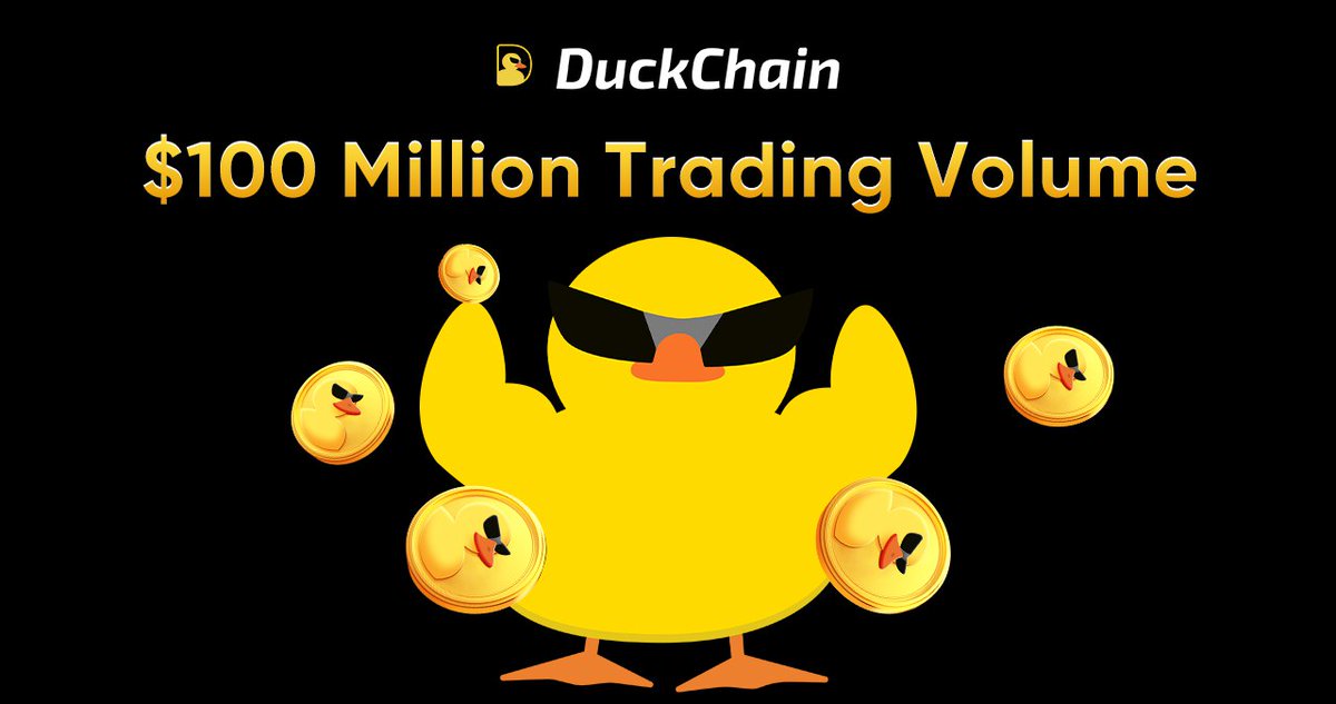 Duck_Chain's tweet photo. Trading Volume exceeded $100 million in less than 6 hours since TGE.

Futures listed on OKX, Bybit, KuCoin and others.

The $DUCK power is just about to be unleashed! https://t.co/aT1wejL3tB
