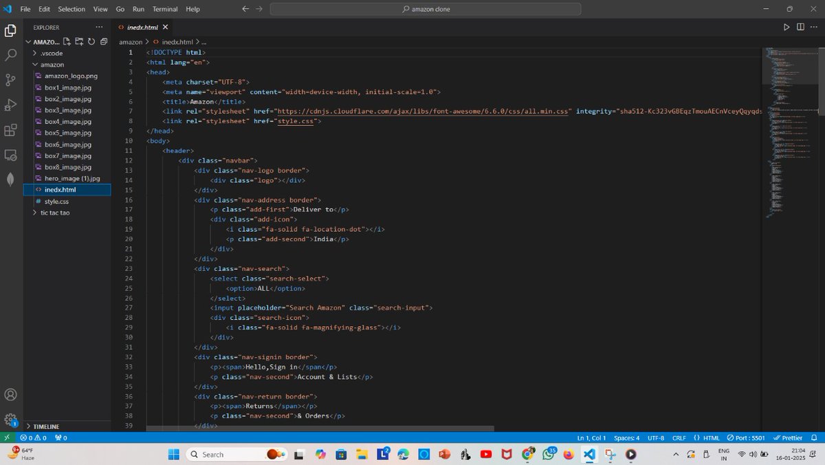 i_priyanshu24's tweet photo. π Just built my very own **Amazon Clone**! ππ» A seamless e-commerce experience from scratch with features like product listing, cart, and checkout! ποΈπ₯ Perfecting my skills one project at a time. What do you think? π‘β¨
#AmazonClone #WebDevelopment #TechProject #CodingLife https://t.co/5i3wjjqR31