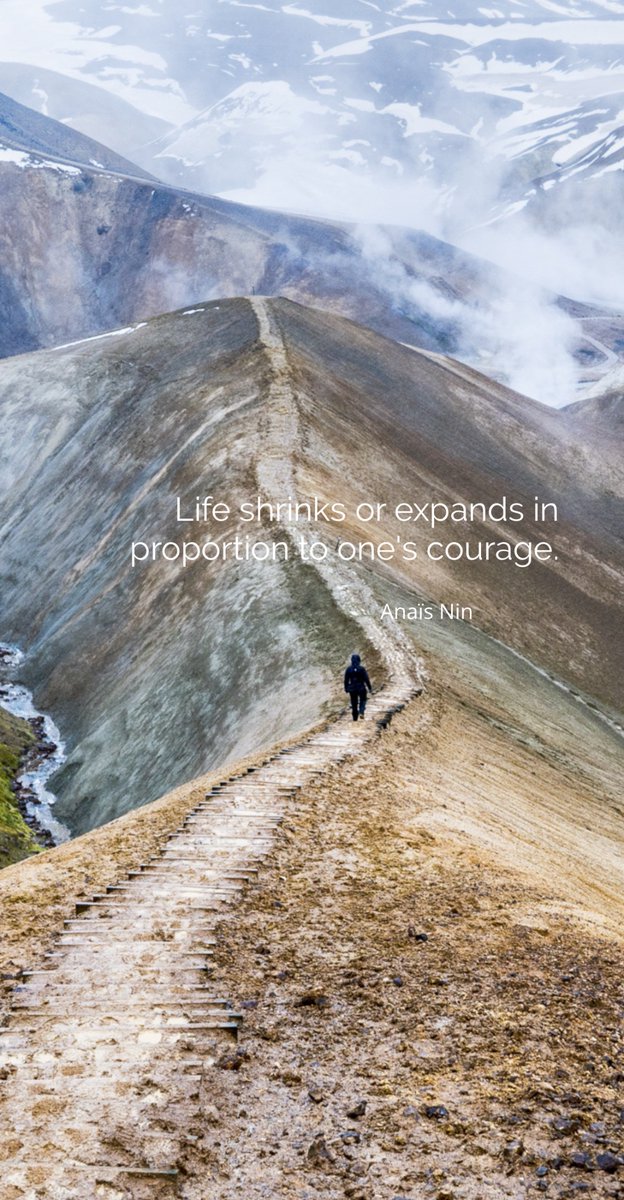 “Life shrinks or expands in proportion to one's courage.”
- Anais Nin #quoteoftheday