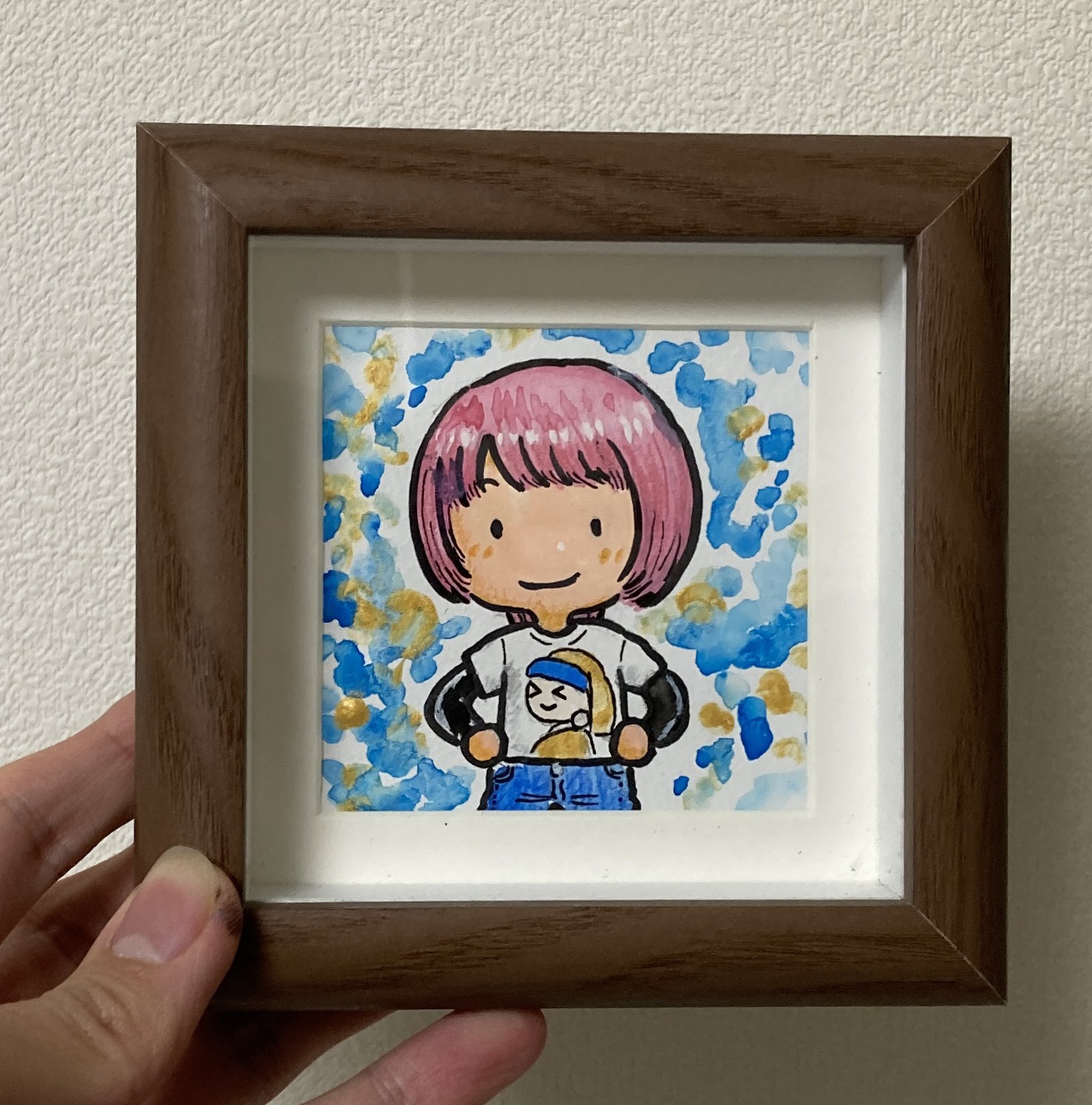 額縁付オリジナル手描きイラスト