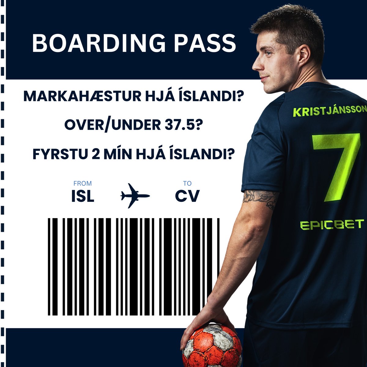 Yo, Admin er ennþá hérna og með kortið á lofti sem er með ágætis heimild. Höfum þetta einfalt til að byrja með..

- Hver er markahæstur hjá Íslandi?
- Skorar Ísland fleiri eða færri en 37 mörk?
- Hver fær fyrstu 2 mínúturnar hjá Íslandi

Einn með allt fær ferð fyrir tvo til