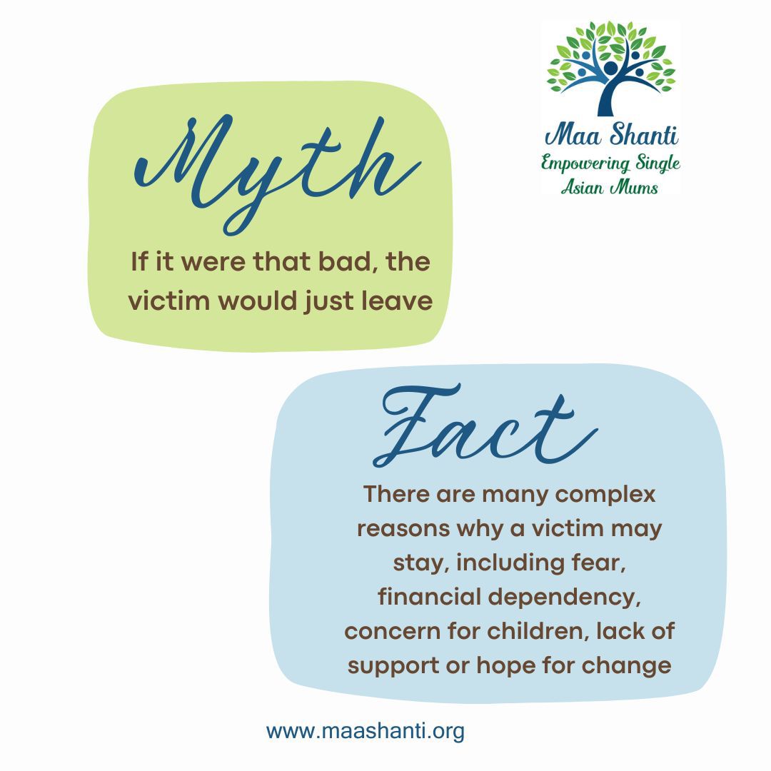 Maa Shanti (@maashanti1) on Twitter photo Myth: If it were that bad, the victim would just leave.
Fact:Many victims stay due to fear, financial dependency, concern for children, lack of support, or hope for change.
Let's support and empower survivors with <a href="/MaaShanti/">Santosh Pancholi</a>. Together, we can be the change they need. #Support Myth: If it were that bad, the victim would just leave.
Fact:Many victims stay due to fear, financial dependency, concern for children, lack of support, or hope for change.
Let's support and empower survivors with <a href="/MaaShanti/">Santosh Pancholi</a>. Together, we can be the change they need. #Support