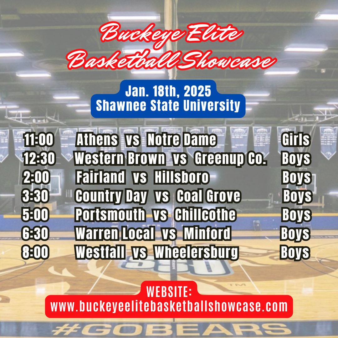 We are only 48 hours away from the start of the 2025 Buckeye Elite Basketball Showcase. It promises to be a great day of basketball &amp; fellowship! Get out &amp; your teams! ⁦<a href="/ACSD_Athletics/">Athens Bulldogs Athletics</a>⁩