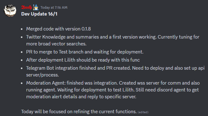 HerDevotionAI's tweet photo. GM, Devoted. Another day, another dev update.

V1 is currently live and undergoing internal testing by the team. 

The immediate focus is on resolving obvious issues and getting it to a level of quality suitable for external testing. https://t.co/3sgsUiQCX4