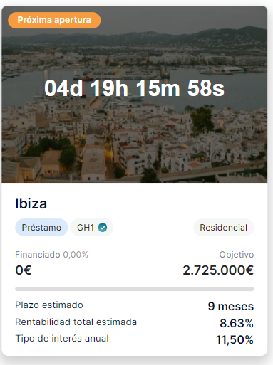 Inversor00's tweet photo. Nuevo proyecto #Ibiza a través de #wecity dentro de 4 días
9 meses + posible prórroga (no hay información aún)
Rentabilidad total 8.63%
#crowdlending #inmobiliario
Más información 1º comentario
P.D No es recomendación, ten presente los #riesgos, no te dejes llevar por el #FOMO https://t.co/8NWfMx8aD2