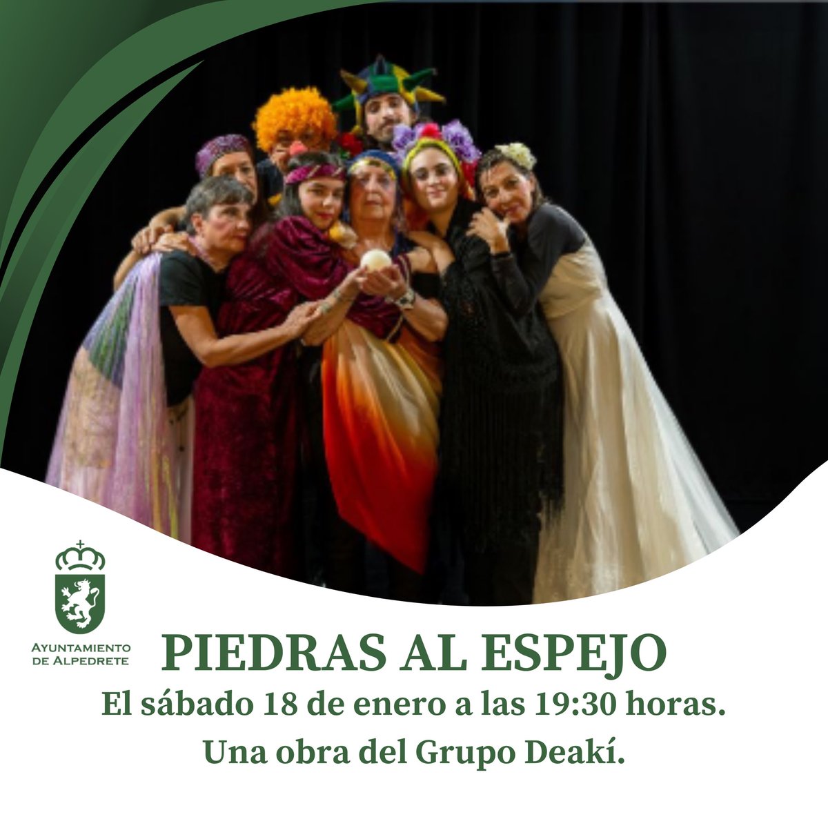 🎭”Piedras al espejo”🎭

No te pierdas esta obra del Grupo de teatro Deakí Una obra de los alumnos del taller de adultos con texto poético y dirección de Saskia Sánchez. 

📅 Sábado 18 de enero 2025
🕒 19:30
📍 Centro Cultural Asunción Balaguer

Entrada libre hasta completar