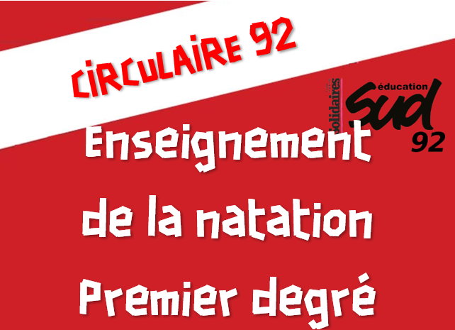 SUDeducation92's tweet photo. 📂Circulaire 92 📂
🏊Enseignement de la natation et évaluation des élèves du premier degré 🏊

➡️Organisation : fréquence/durée/projet pédagogique.
➡️Taux d’encadrement, surveillance et responsabilités
➡️ Evaluation et certifications

⬇️⬇️⬇️
https://t.co/MeAPJZdHQP https://t.co/4E7h3LzOdd