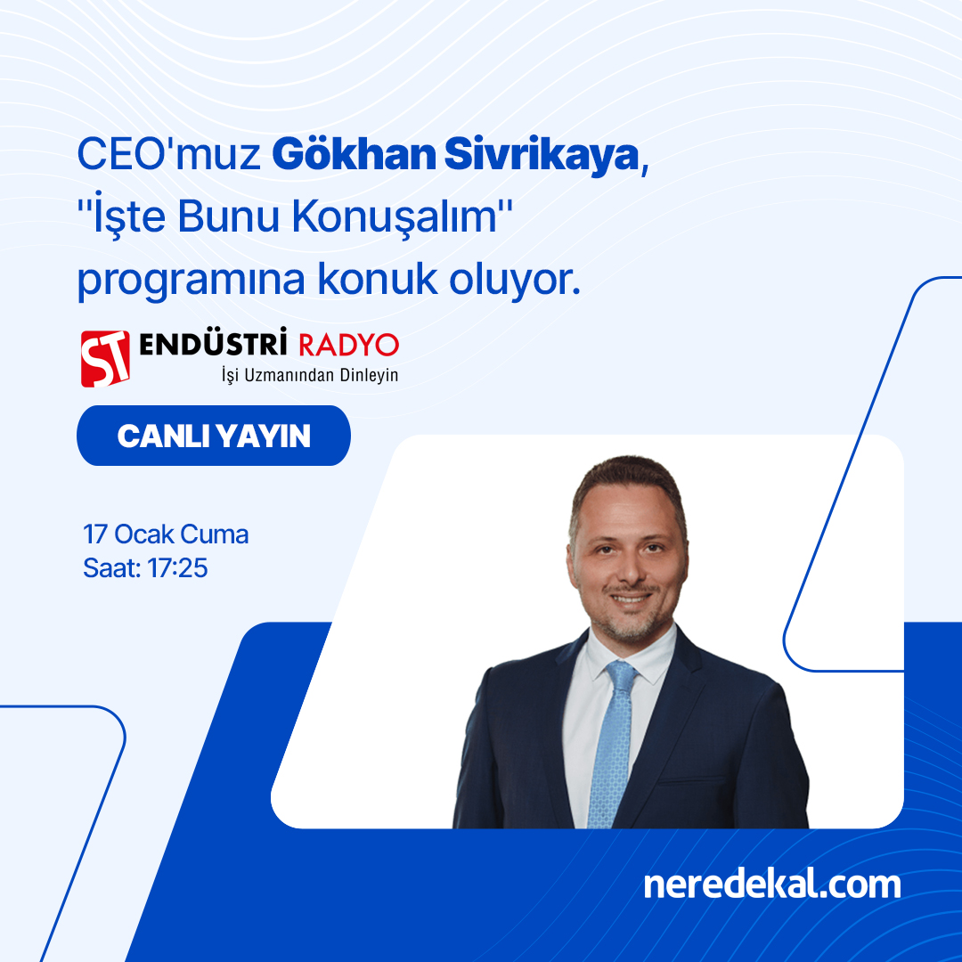 CEO'muz Gökhan Sivrikaya, <a href="/stendustriradyo/">ST Endüstri Radyo</a> ''İşte Bunu Konuşalım'' programına konuk oluyor. 

Yarın, 17:25'te buluşalım. 💙

👉 radyo.stendustri.com.tr/player-radyo/

#Neredekal