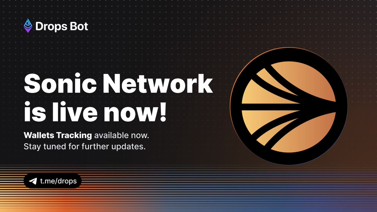 etherdrops_bot's tweet photo. 💥@SonicLabs Now Integrated in Drops Bot!

• Track Wallets 
• Coin Tracking for @wagmicom DEX
• New Features Coming Soon ⭐

👉 https://t.co/X9JwTHDowT https://t.co/EEKNcaiq6V