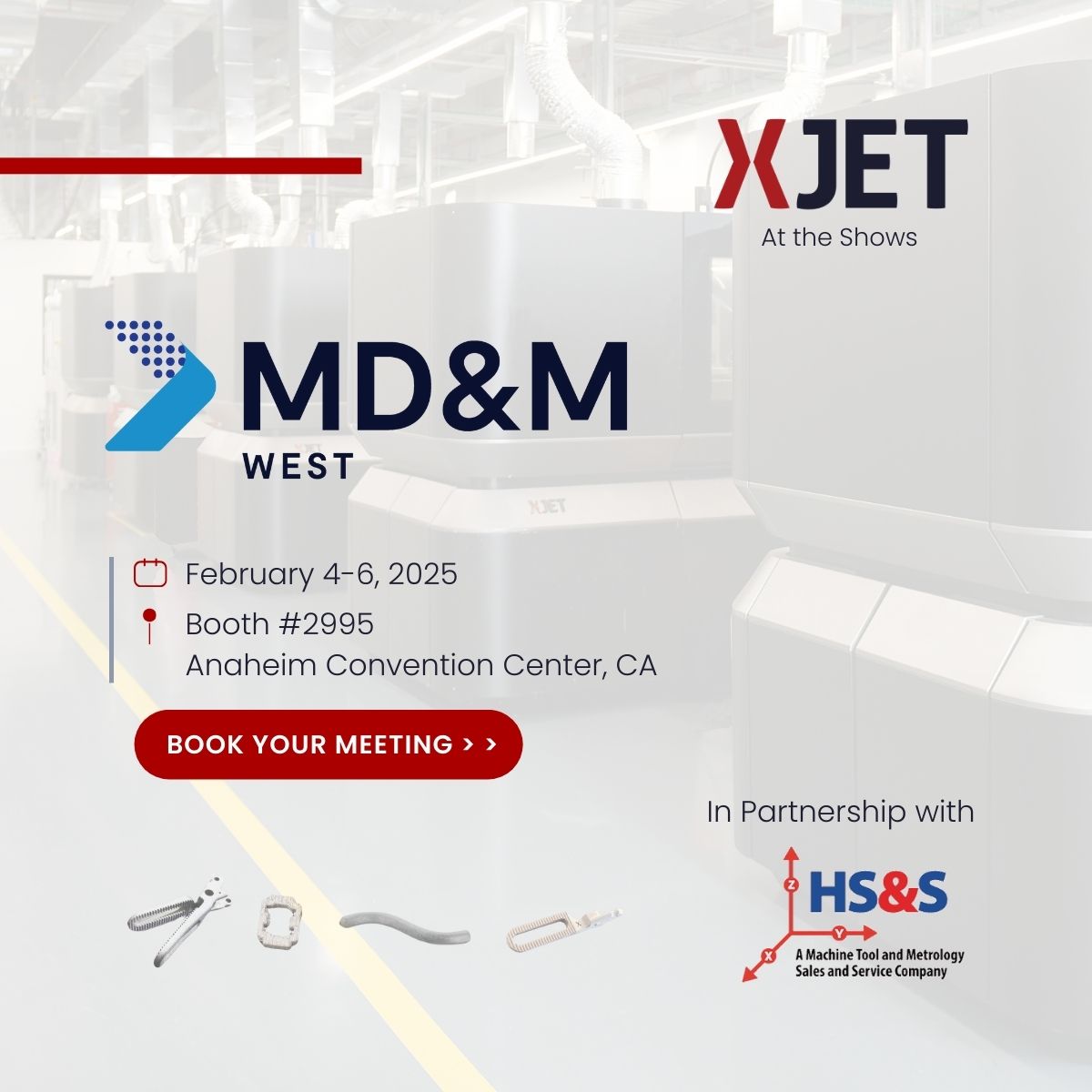 XJet_3d's tweet image. Meet XJet at @MDM_Tradeshows West 2025, at @hsandsinc booth 2995! Discover our unique metal & ceramic manufacturing solutions for #Medical & #Surgical tools.
🗓️ Feb 4-6, 2025
📍 Anaheim Convention Center
Book your meeting now → zurl.co/hqDFL
#MDMWest #MedTech