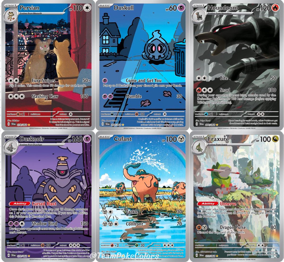 TeamPokeColors's tweet photo. Can someone explain to me why so many people think that Shrouded Fable is a “bad set”? I mean look at these artworks: https://t.co/6ZCPQQtYow