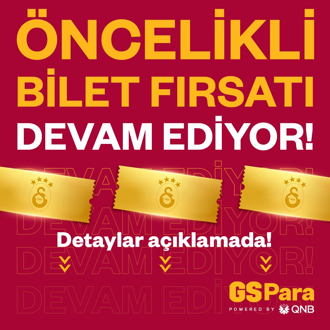 GSParalılara öncelikli bilet satışları devam ediyor! <a href="/GalatasaraySK/">Galatasaray SK</a> 

Passo sisteminde yaşanan anlık hata giderilmiştir. Bilet satışları devam etmektedir. Öncelikli bilet almak isteyen GSParalı kart sahipleri tekrar deneyebilir. 

Bilet alanları yoruma bekliyoruz 🙂

Henüz