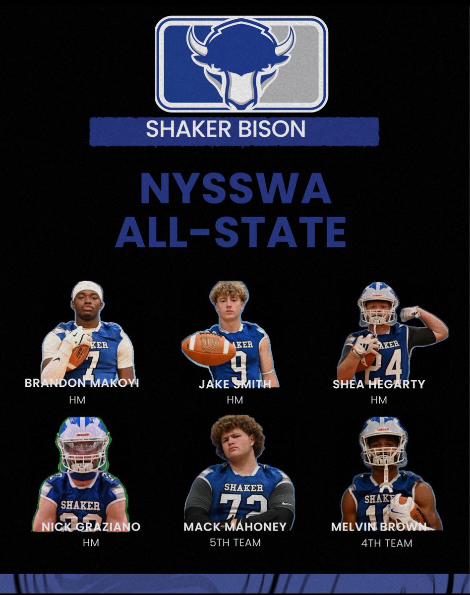shakerfootball's tweet image. Congrats to our Bison who earned all-state recognition from @nysswa