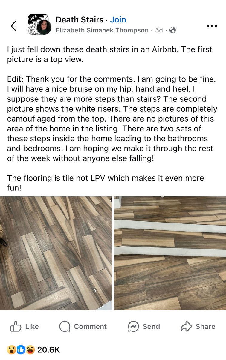 HeyMoike's tweet image. Facebook is always recommending me posts for carnivore diets and from a page called “Death Stairs”. Also, people building decks.