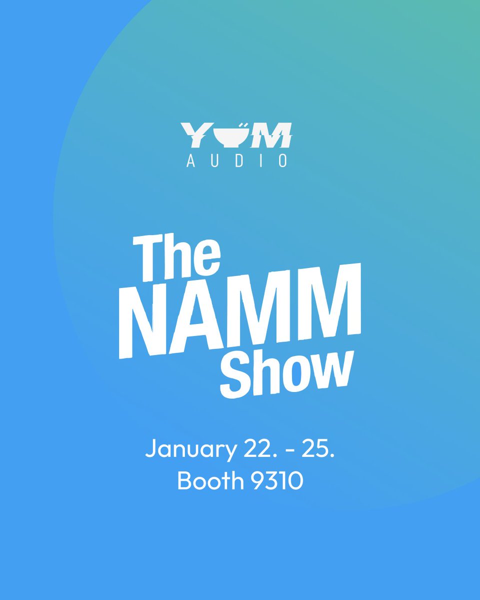 Hey everyone! 👋 Next week, we’re heading to Los Angeles for the NAMM Show, and we’d love to meet you!

Stop by Booth 9310 to say hi, chat with the Yum Audio team, and try out our plugins firsthand. 🎛️✨

📅 Jan 22-25, 2025
📍 Anaheim Convention Center

Are you coming?  #NAMM2025