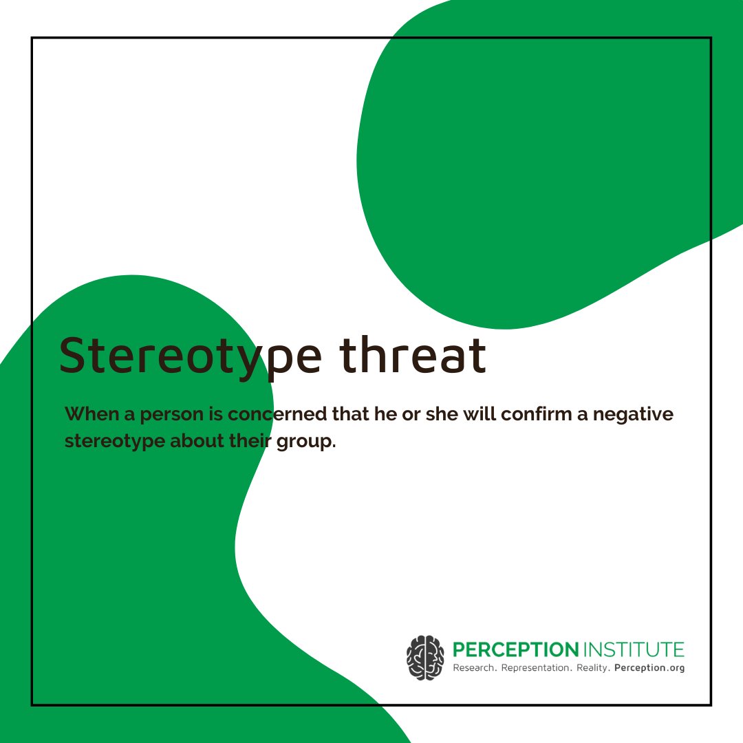 perceptioninst's tweet photo. We all know that stereotypes can affect how we view or interact with others. But did you know that they can work in the opposite direction by having us think about how we represent a certain group? 

When have you been stereotyped and when have you dealt with stereotype threat? https://t.co/5FM9mQNzUY
