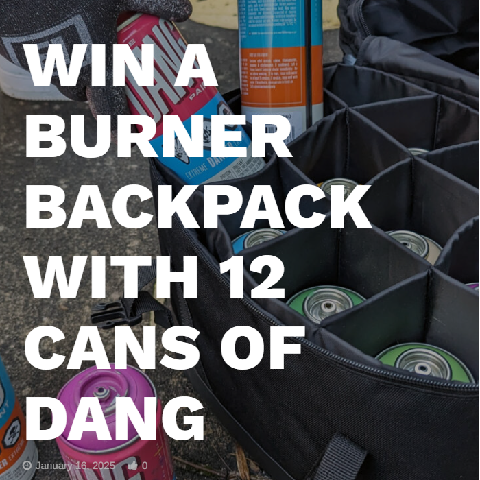 BombingScience's tweet photo. WIN the Upgraded Burner Backpack + 12 Cans of DANG Prime Paint!
https://t.co/7xDVrFEpn0
#GraffitiGiveaway #BombingScience #graffit #spraypaint #dangpaint #backpack #bag #graffitibag #graffitibackpack #freepaint #free #win https://t.co/5twZuomaRr