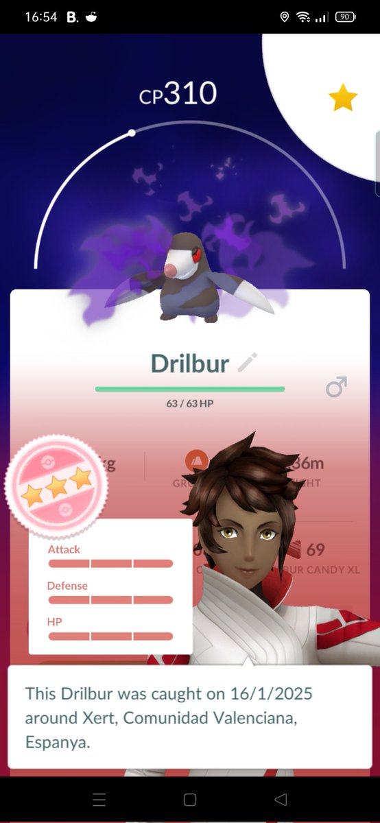 #PokemonGO En més de 8 anys de joc i més de 65k Pokemon capturats, primera vegada que aconseguisc un hundo shadow.