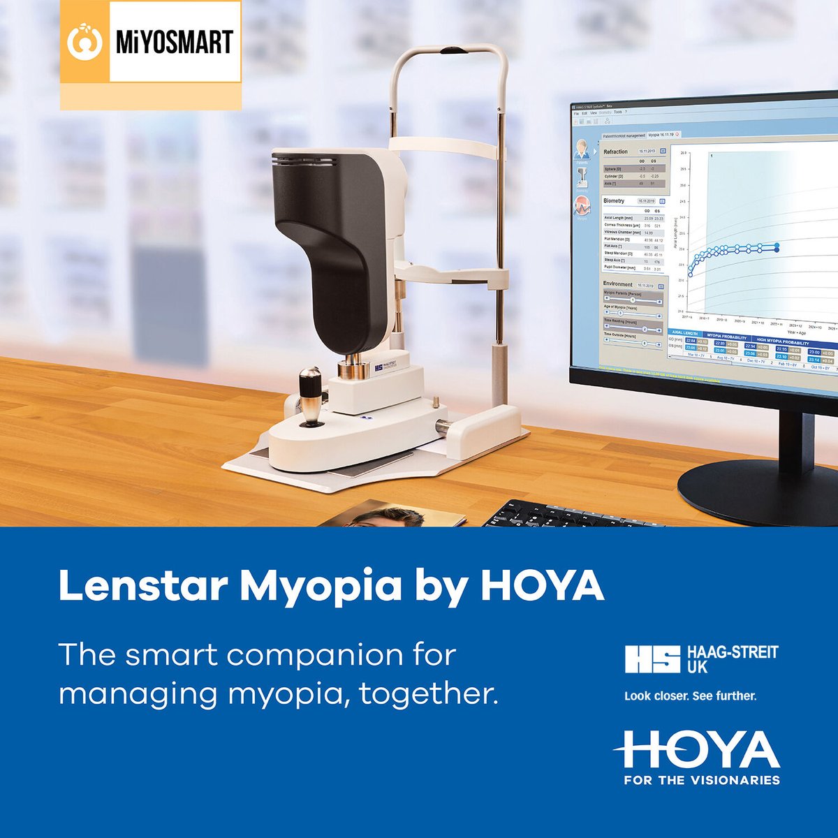 Hoya_UK's tweet image. For a complete myopia management solution, combine #MiYOSMART lenses with #LenstarMyopia. MiYOSMART slows progression, while Lenstar tracks treatment success with advanced biometry and analytics. 

To learn more, contact your BDM or email marketing@hoya.co.uk.