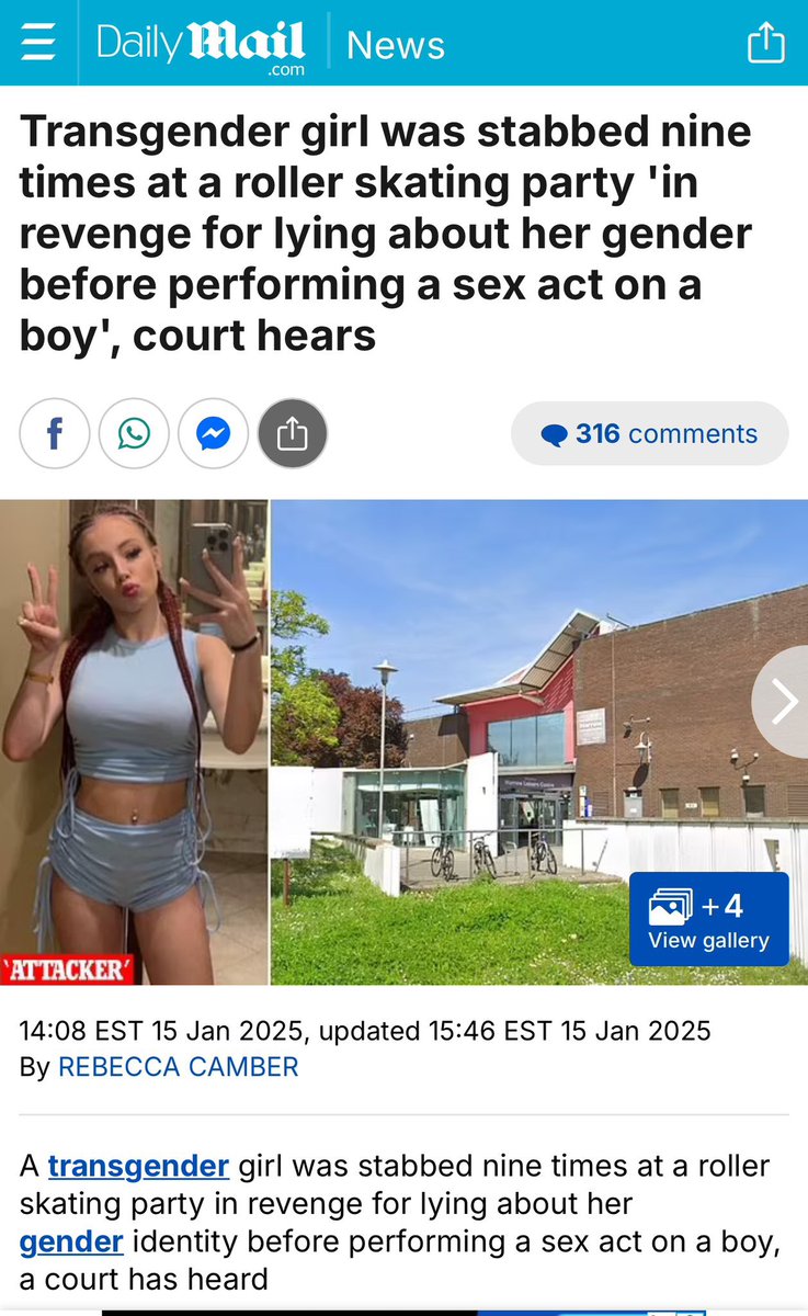legaltweetz's tweet photo. This reminds me of the days of the gay panic defense. When you could kill a gay person just for hitting on you & have it be justified murder. 

I doubt that the stabbing here will hold up as legal. We can argue all day about whether she should have disclosed she was trans. However, stabbing someone 9 times in response to that has no legal justification. Two wrongs don’t make a right.