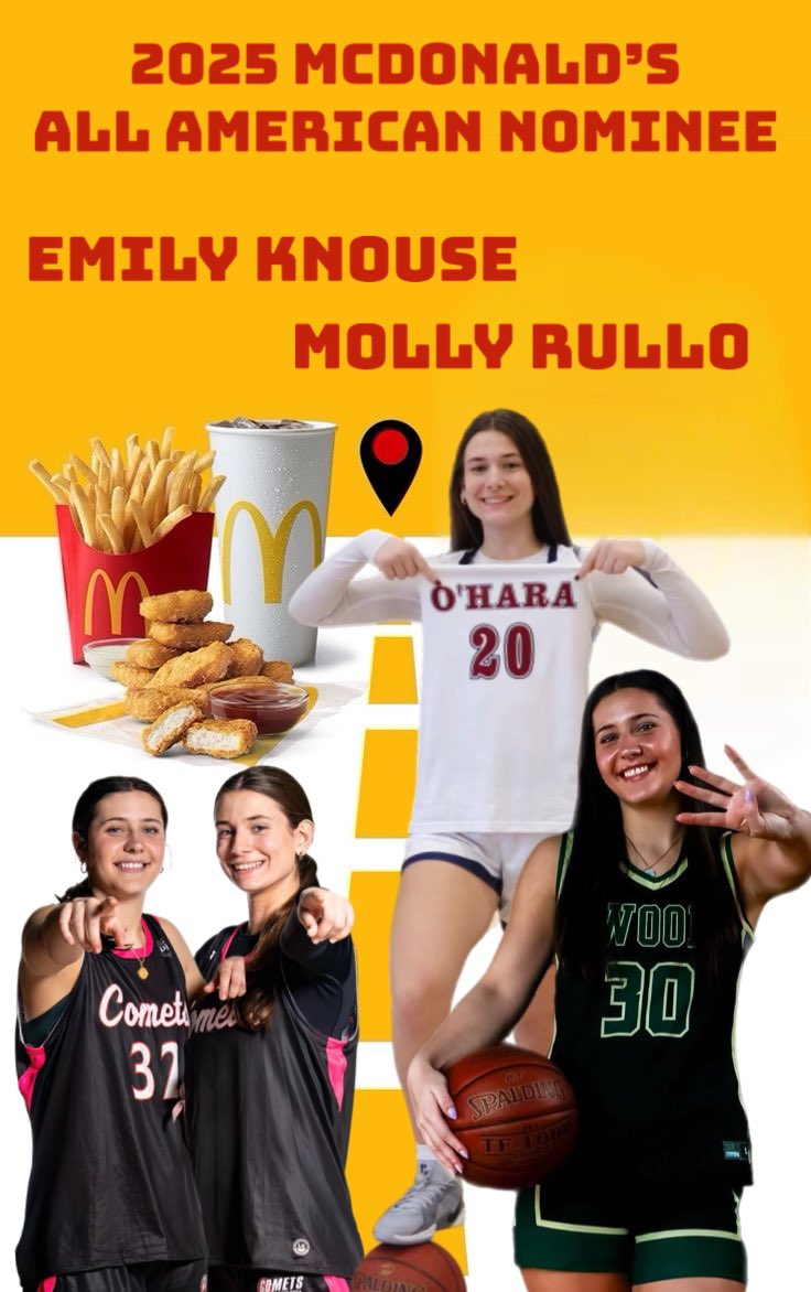 Comets Basketball (@cometsballers) on Twitter photo Congrats to <a href="/MollyRullo/">Molly Rullo</a> and <a href="/EmilyKnouse32/">Emily Knouse</a> nominated by their High Schools for the prestigious <a href="/McDAAG/">McDonald's All American Games</a> game.
#CometsProud
<a href="/DrexelWBB/">Drexel Women's Basketball</a> <a href="/SJUHawks_WBB/">Saint Joseph's WBB</a>
<a href="/MichaelPMcD/">Mike McDonald</a> <a href="/WoodGirlsBball/">Archbishop Wood Girls Basketball</a> <a href="/OHaraGirlsBball/">COH GirlsBasketball</a> Congrats to <a href="/MollyRullo/">Molly Rullo</a> and <a href="/EmilyKnouse32/">Emily Knouse</a> nominated by their High Schools for the prestigious <a href="/McDAAG/">McDonald's All American Games</a> game.
#CometsProud
<a href="/DrexelWBB/">Drexel Women's Basketball</a> <a href="/SJUHawks_WBB/">Saint Joseph's WBB</a>
<a href="/MichaelPMcD/">Mike McDonald</a> <a href="/WoodGirlsBball/">Archbishop Wood Girls Basketball</a> <a href="/OHaraGirlsBball/">COH GirlsBasketball</a>