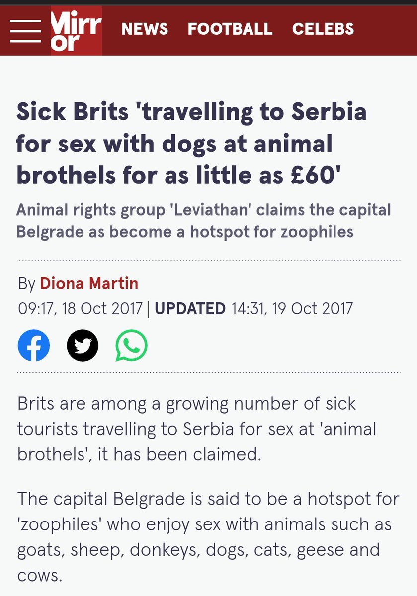 ErnestoFerrari9's tweet photo. In addition to opening brothels where they have sex with animals (goats, sheep, donkeys, geese), the Serbs are now killing each other. 👇 #Serbia #Srbija #zoophilia #bestiality #beastialty #zooskool #zoophiles #zoophiliapride #zoophilesfuckoff #zoophile
https://t.co/DELMMtdYIr https://t.co/FBwWxnmUp5