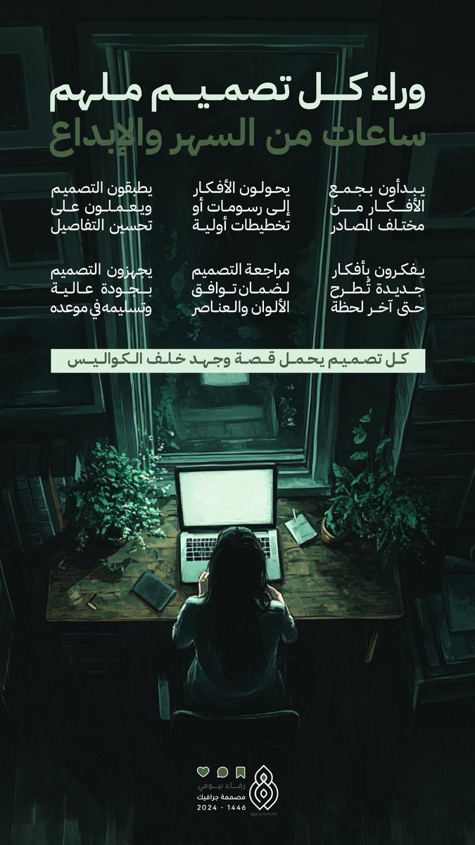 كل تصميم له قصة، وراها سهر وإبداع وحب للشغل🩵!