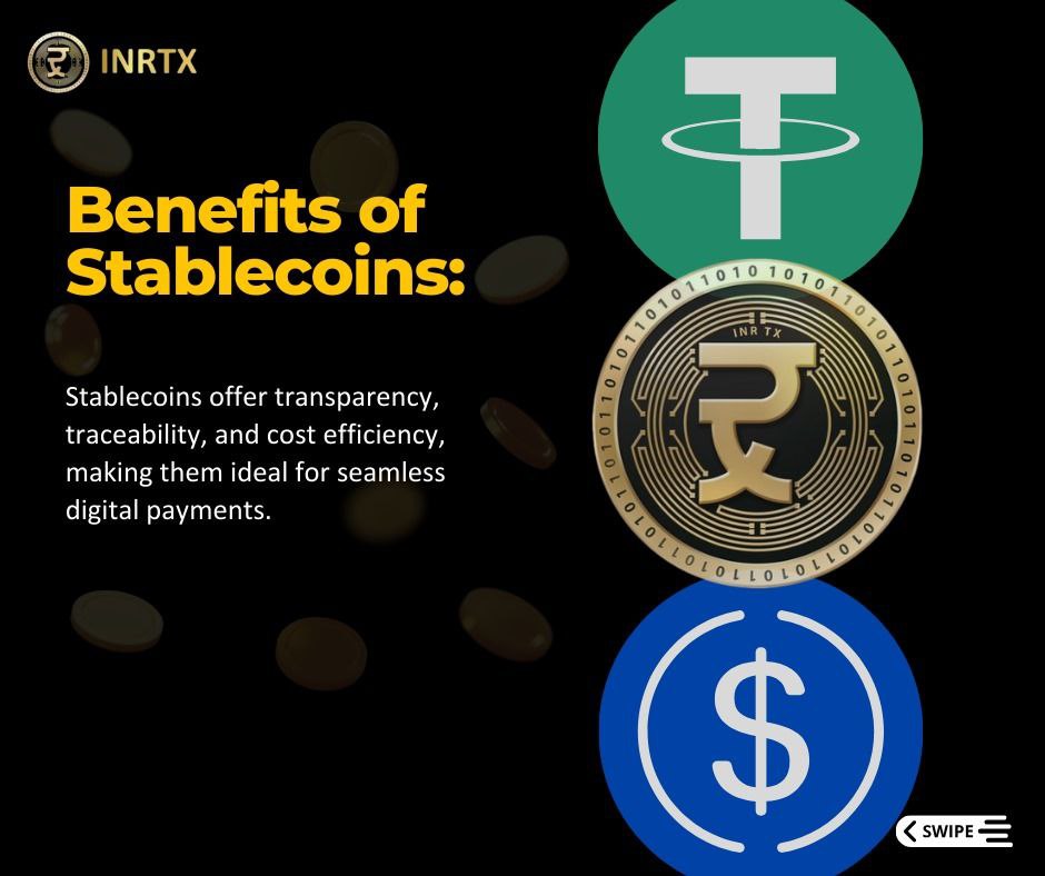 inrtx_io's tweet photo. 💡 From bridging traditional and #decentralized #finance to powering global commerce, stablecoins are driving innovation at every level. 

✨Stay ahead with INRTX, the INR-based stablecoin. Experience the future of digital #payments today.

📢Follow our social media for updates. Join our Telegram community to stay connected!