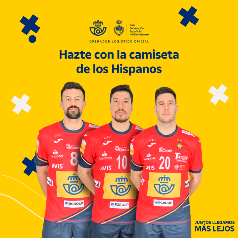 Correos's tweet photo. 🎉 #SORTEO 🎽
Celebramos el primer partido de los #Hispanos sorteando 3 camisetas oficiales de @RFEBalonmano firmadas🤾‍♂️🖊️.
Participar es muy sencillo:
✅ Síguenos a @Correos en X.
✅ Da RT a esta publicación.
¡Fuerza para esta gran cita! 🌍🏆 💪✨ #CRODENNOR2025 #Balonmano