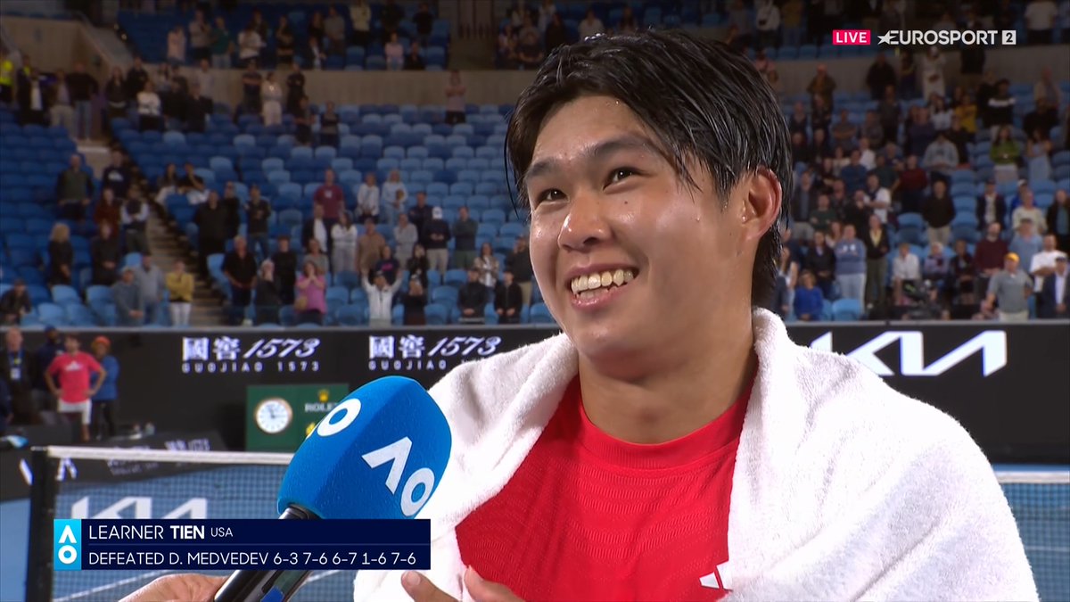 Tien: "Honestly, in the 4th set, I had to pee so bad. So I just wanted to finish it quick, and also I wanted to serve first in the fifth."