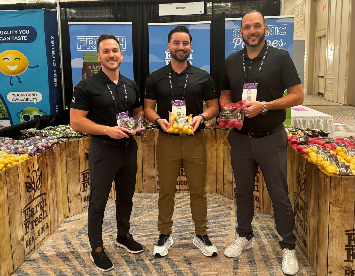 EarthFreshFarms's tweet image. Our Sales team had a fantastic time at the GOPEX Show in Florida! It was a great opportunity to network and showcase our fresh, high-quality potatoes and innovative solutions. Thank you to everyone who stopped by to chat with us! 

#GOPEX #EarthFresh #Innovation #Fyp