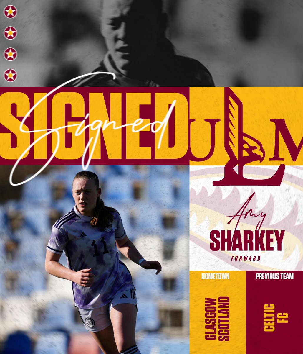ULM Soccer (@ulm_soccer) on Twitter photo 🚨BIG ANNOUNCEMENT 🚨
Please welcome our latest signing <a href="/AmySharkey08/">Amy Sharkey</a> to ULM Soccer!
▫️Celtic FC
▫️Scottish Women’s Premier League Winner
▫️Scottish Women’s Cup Winner
▫️20 International Caps for Scotland U16/17
Welcome Amy! 🚨BIG ANNOUNCEMENT 🚨
Please welcome our latest signing <a href="/AmySharkey08/">Amy Sharkey</a> to ULM Soccer!
▫️Celtic FC
▫️Scottish Women’s Premier League Winner
▫️Scottish Women’s Cup Winner
▫️20 International Caps for Scotland U16/17
Welcome Amy!
