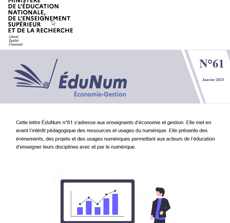 🔍👀 ÉduNum n°61 s’adresse aux enseignants d’économie et gestion. Elle met en avant l’intérêt pédagogique des ressources et usages du numérique #lycéepro #ecogestion
➡️eduscol.education.fr/document/64300…