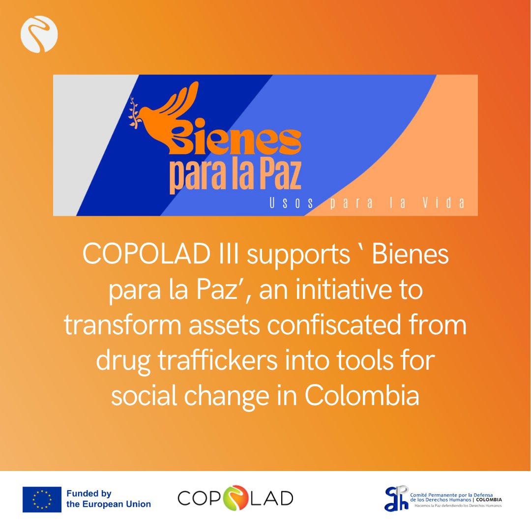 ProgramaCOPOLAD's tweet image. 🕊️ We support the initiative @BienesparalaPaz in Colombia 🇨🇴.

💡 A civil society project to promote social use of assets confiscated from drug trafficking. 

🤝 With @CPDHColombia. 

#DrugPolicies