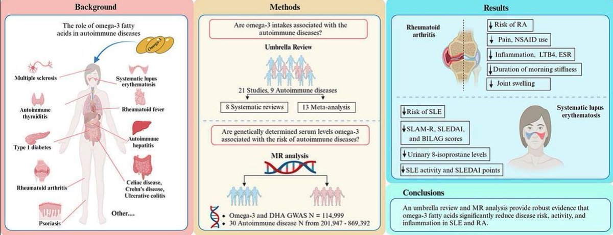 sepdigestiva's tweet photo. 📝 El OMEGA 3 mitiga los marcadores inflamatorios y disminuye la actividad de enfermedades autoinmunes como psoriasis, diabetes tipo 1, esclerosis múltiple, artritis, enfermedad de Crohn, colitis ulcerosa..

#dieta #autoinmune 
https://t.co/8gChrYpCnq https://t.co/NLPygUQPm3