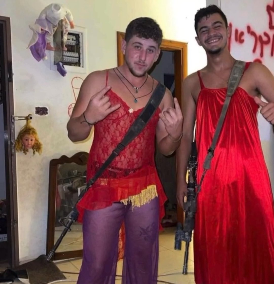 The only genocidiares in history who cross dress in the clothes of the women they’ve killed and hang and behead the dolls of the children they’ve massacred.