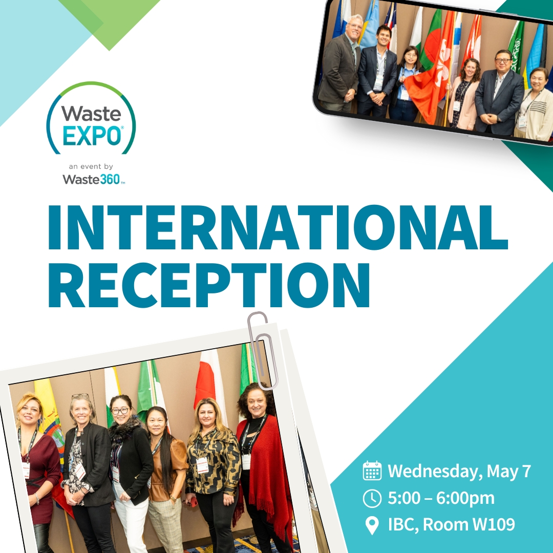 Waste_Expo's tweet photo. Join the International Reception at #WasteExpo 2025! Connect with waste and recycling professionals from around the globe on May 7 at 5 PM in the International Business Center.

Learn More: https://t.co/NIjML5VtSO https://t.co/91QGfkdmA8