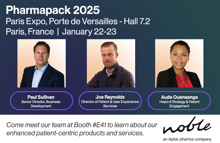 NoblePharma's tweet photo. Noble is excited to be attending Pharmapack 2025 in Paris next week! Visit Hall 7.2 Booth #E41: Our team is looking forward to connecting and showing you more about our patient-centric products and services, as well as the mission behind them.
#Phramapack2025 #NobleSpeaksPatient https://t.co/ZiXMaBzGXh