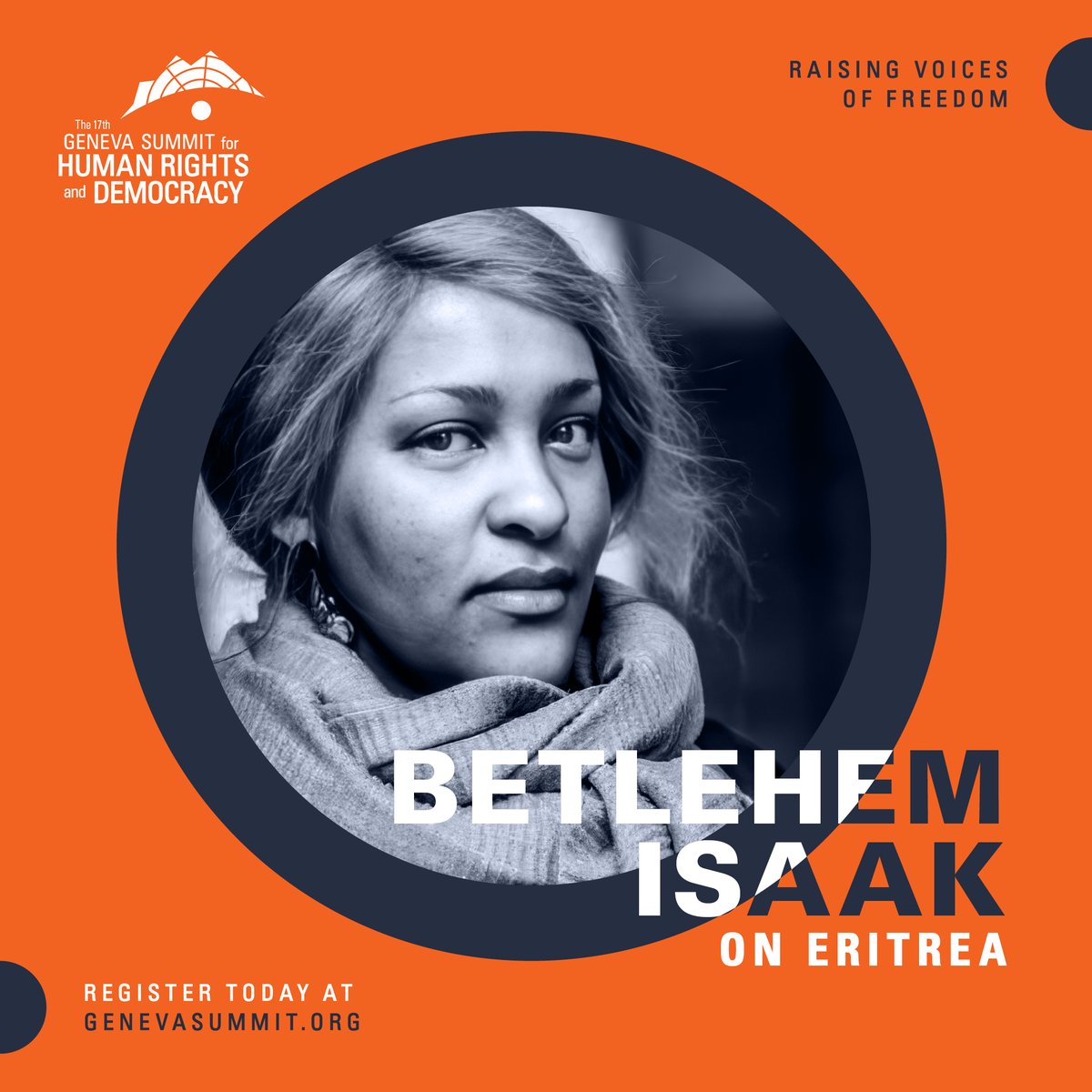 NEW SPEAKER ANNOUNCEMENT: Betlehem Isaak, Swedish-Eritrean writer and the daughter of Dawit Isaak, the longest arbitrarily detained journalist in the world, will testify at #GenevaSummit2025

🎟️ Register to join us on February 18: civicrm.unwatch.org/civicrm/event/…