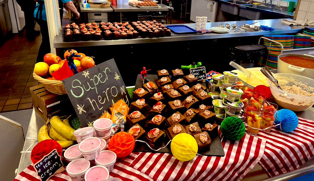 🦹🦸☺️ Just a little theme day today at Holmes chapel. 
Superhero’s theme. 
<a href="/mellorscatering/">Mellors Catering Services</a> <a href="/marklyons151162/">Mark Lyons</a> <a href="/louiselight80/">Louise</a>