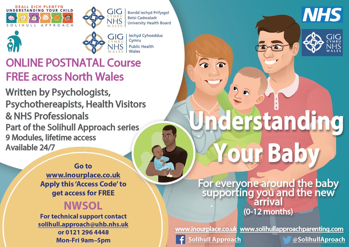 Check out Understanding your baby for information on sleeping, feeding, comforting and tuning in to your baby. You will also learn about your own emotional health and how to look after yourself as well as baby.
inourplace.heiapply.com/online-learnin… and enter the code NWSOL