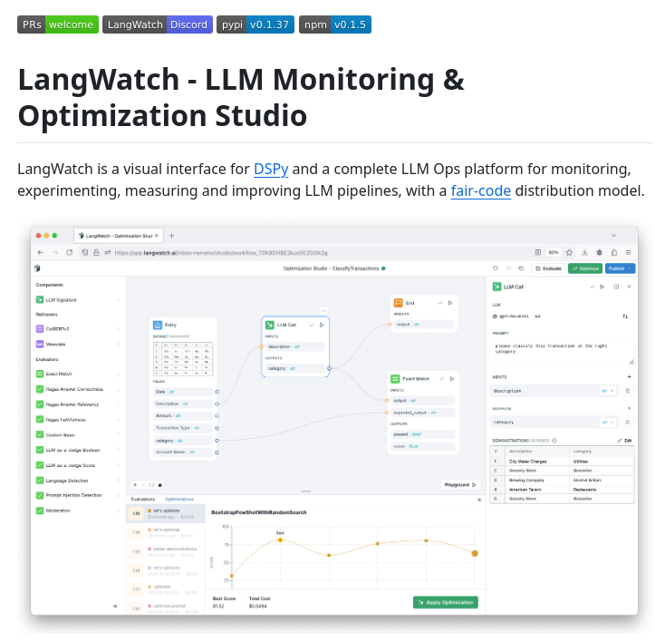 tom_doerr's tweet image. LLM pipeline monitoring and optimization platform