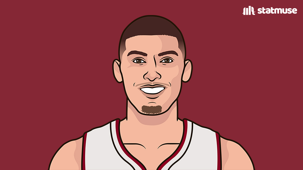 Herro over the last 12 games:

25.0 PPG
5.5 RPG
5.1 APG
4.0 3PM
42.1 3P%

Top five in points and threes in that stretch.