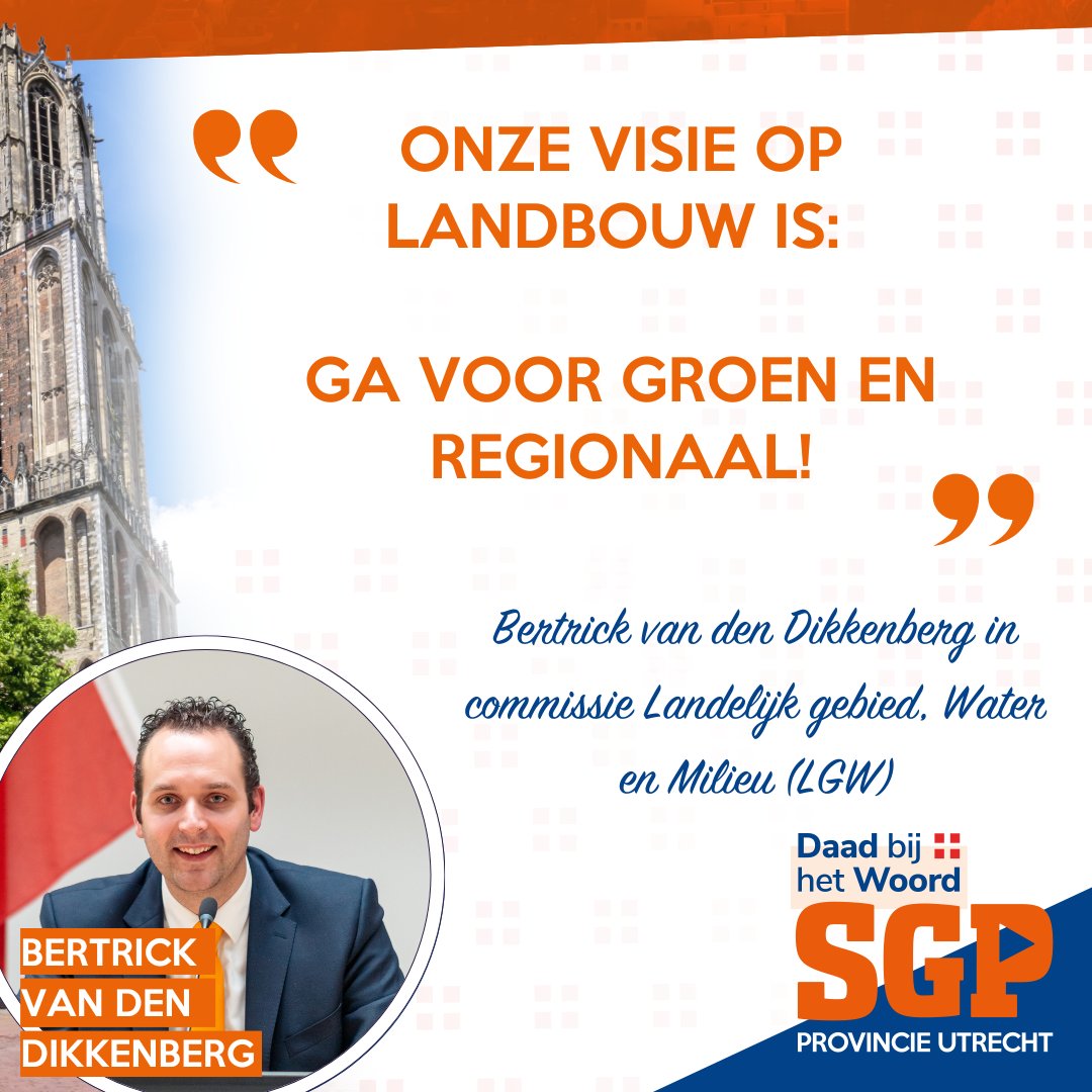 sgputrecht's tweet photo. Ga voor een groene en regionale toekomstvisie op het gebied van landbouw en voedsel in de provincie Utrecht! Lees hier enkele punten uit de bijdrage van @BertrickvdD in de commissievergadering.
https://t.co/0vQwFb1IsQ
#landbouw #voedsel #schepping https://t.co/Gsg120WogG