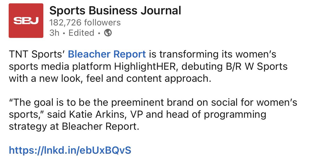 Really sad to see the end of an era that is HighlightHER…

I get that things happen for a reason, but I wish this turned out differently.

May Ari’s incredible foresight, impact, and foundational work at Bleacher Report + this space, never be forgotten, erased, or overlooked. 💜