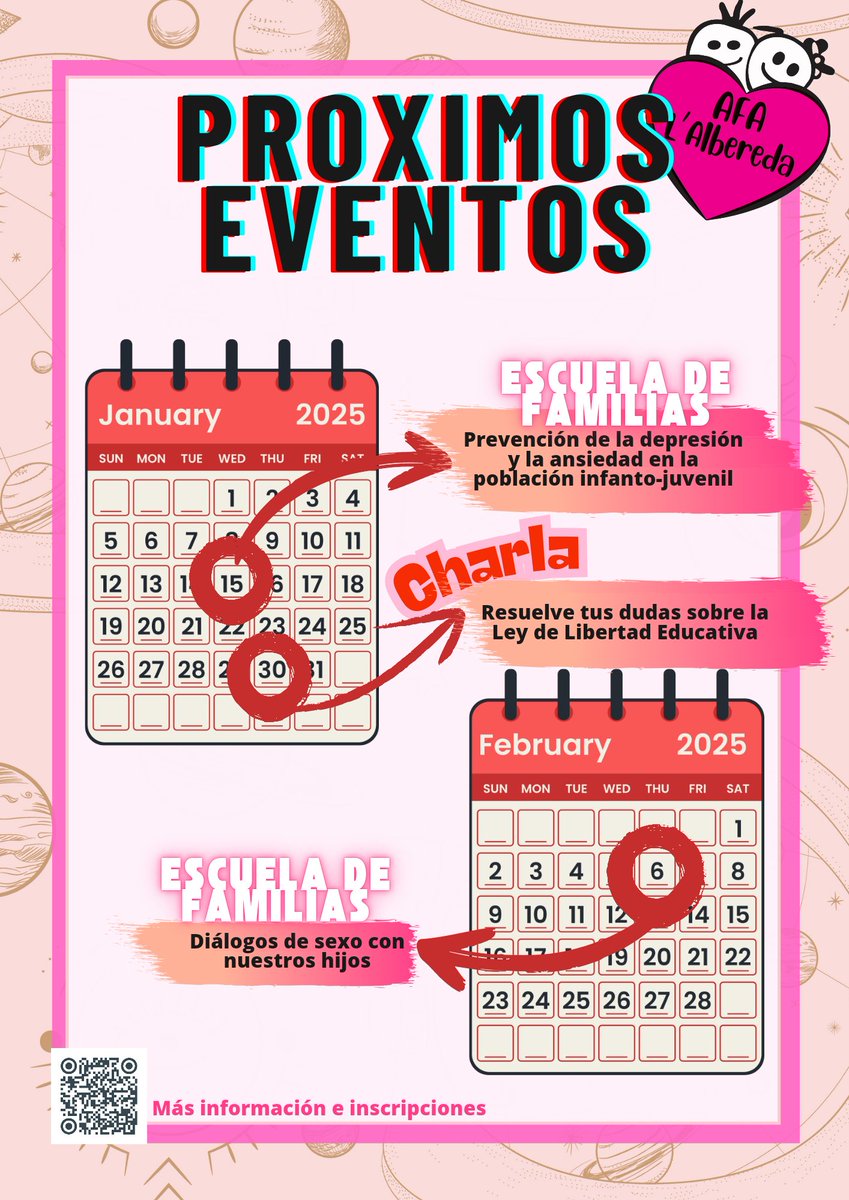 afaceipalbereda's tweet photo. El día 30 de este mes nos hablarán sobre la nueva "Ley de Libertad educativa" y el 6 de febrero vuelve la #escueladefamilias con los "dialogos de sexo con nuestros hijos" https://t.co/r66efEoxPJ