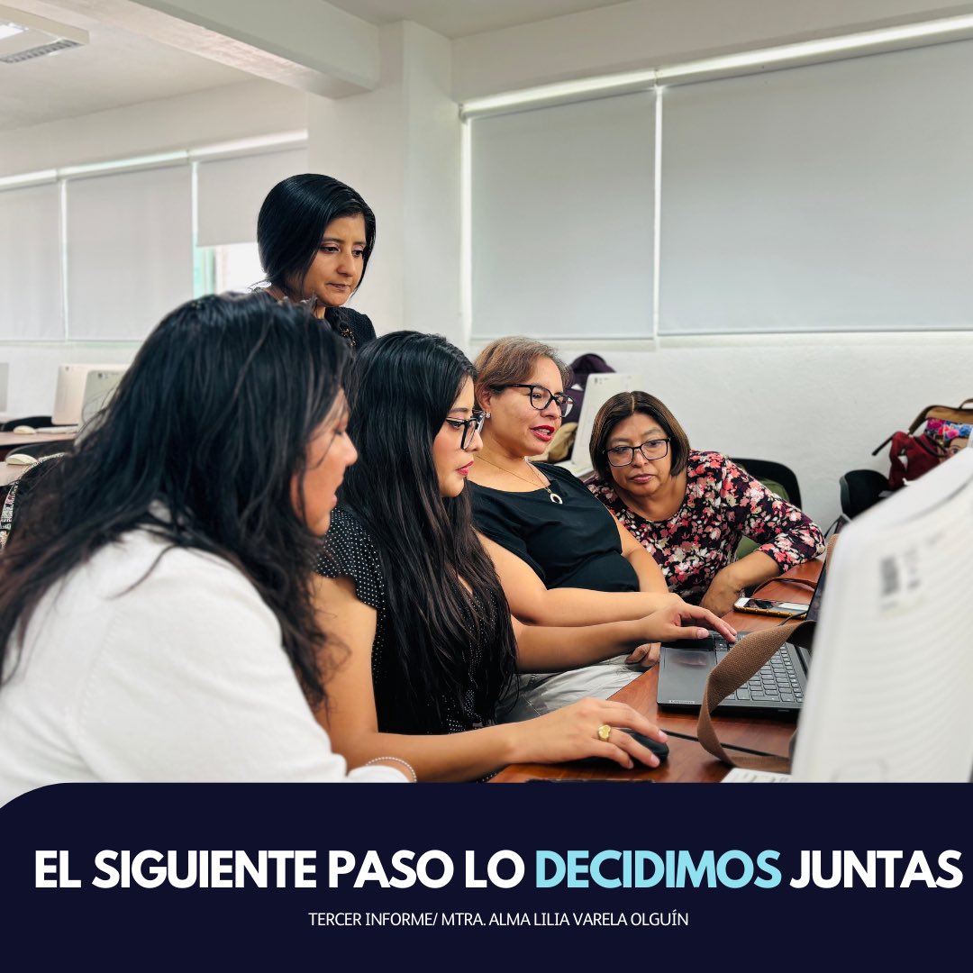 Prepacabrera's tweet photo. 🔵 Tercer Informe de Labores. 
Mtra. Alma Lilia Varela Olguín 
El siguiente paso lo decidimos juntas. 

#TercerInformeCabrera #AlmaVarela https://t.co/boFrii3lLj